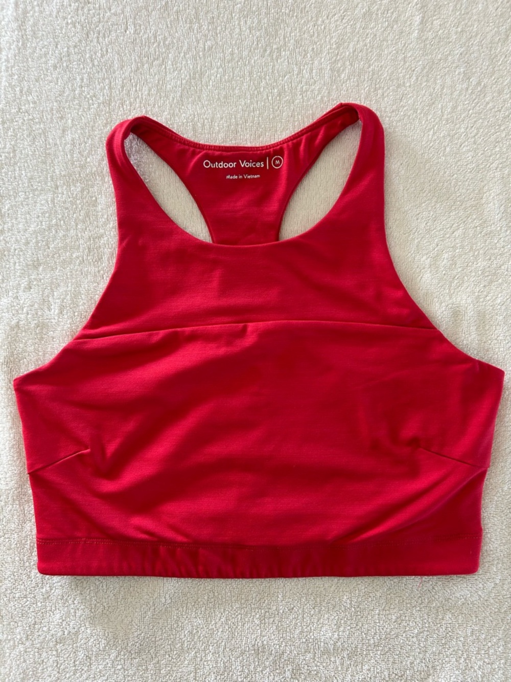 Outdoor Voices Red High-Neck Racerback Crop Sports Bra